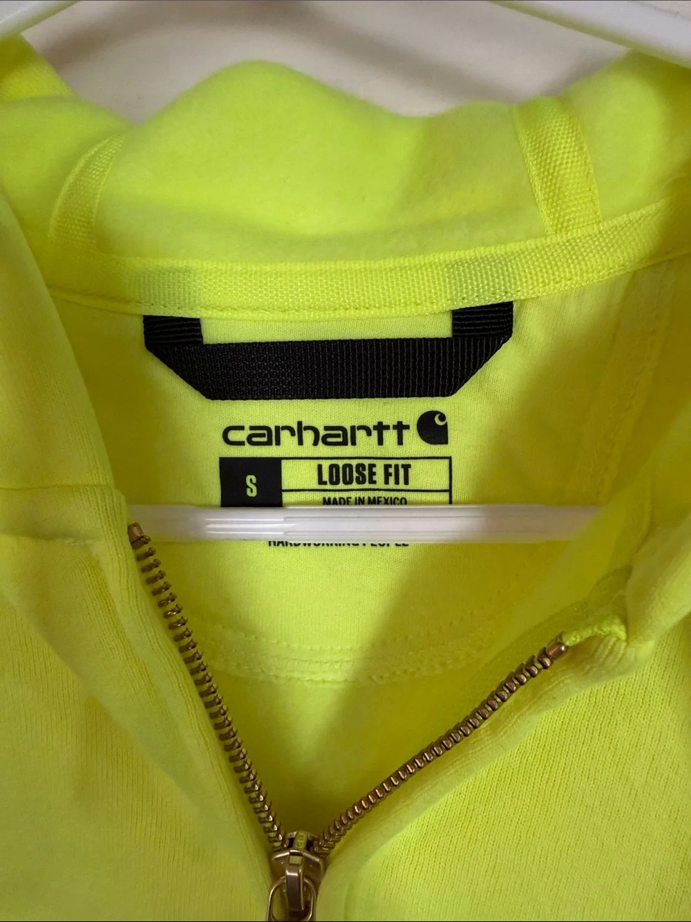 Carhartt Neon Yellow Full-Zip Hooded Jacket for Men